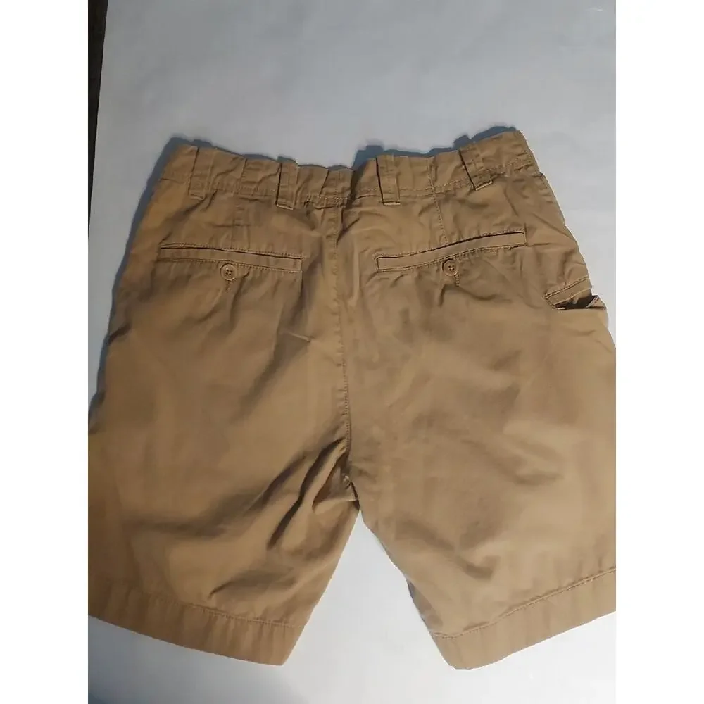 Roundtree & Yorke Casuals Flat Front Bermuda Khaki Shorts 30 Vacation Academia